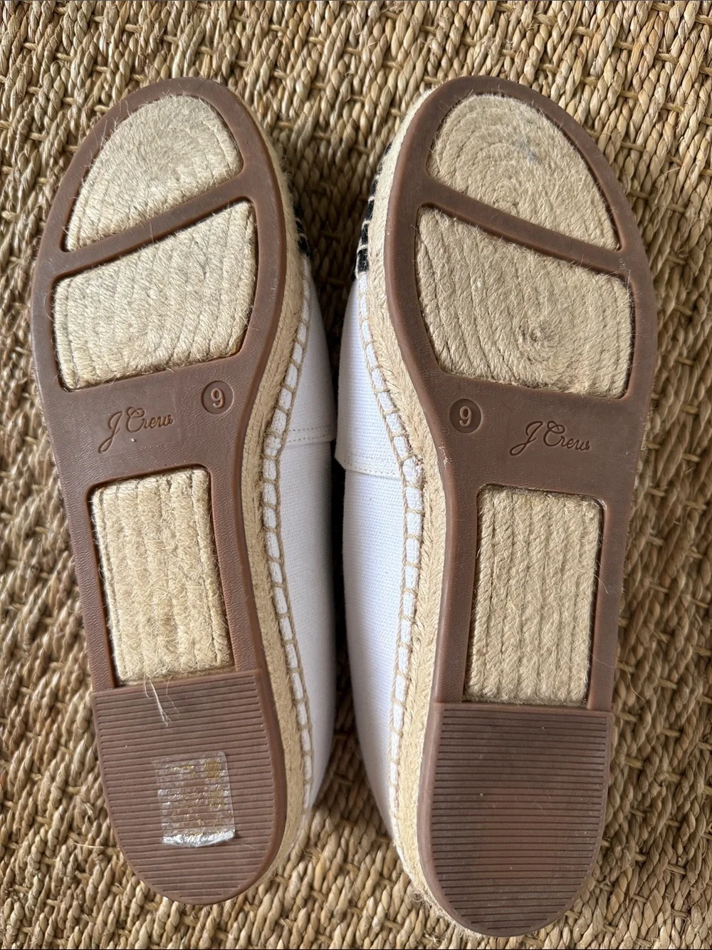 J. Crew Two-Tone Black and White Canvas Espadrille Flats